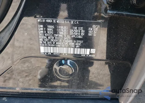 2021 Honda Hr-V Awd Sport z USA, uszkodzony, nr VIN 3CZRU6H1XMM736727